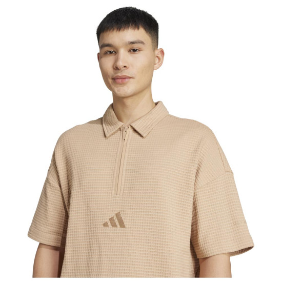 Adidas Ανδρική κοντομάνικη μπλούζα All SZN Waffle Knit Half-Zip Polo